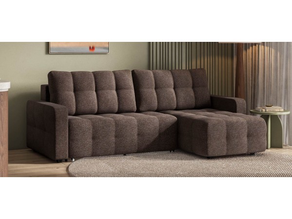 Угловой диван Уют Рогожка Мальмо шоколад