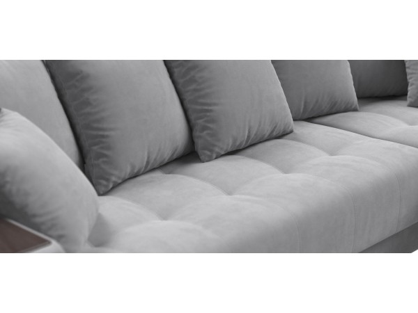 Угловой диван Ванкувер велюр Монолит сталь