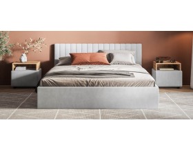 МП Ронда Кровать+ПМ 160*200 велюр Монолит сталь