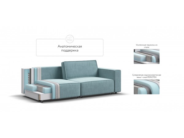 Диван BOSS SOFT MODOOL велюр Monolit аква