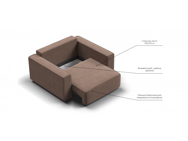 Кресло BOSS SOFT MODOOL велюр Monolit мокко