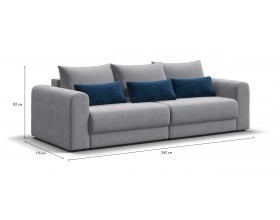 Модульный диван РИЧМОНД MODOOL Велюр Monolit сталь