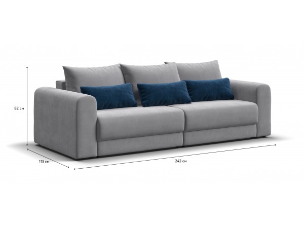 Модульный диван РИЧМОНД MODOOL Велюр Monolit сталь