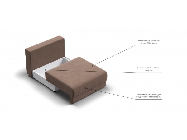 Ричмонд Модуль спальное место Велюр Монолит мокко