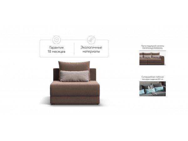 Ричмонд Модуль спальное место Велюр Монолит мокко