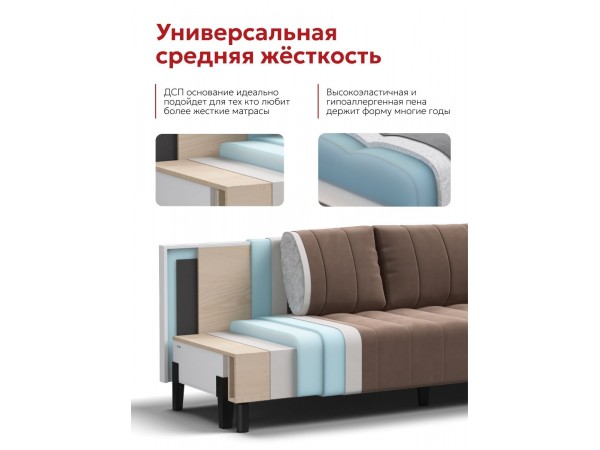Пекин Сканди диван Велюр Монолит мокко