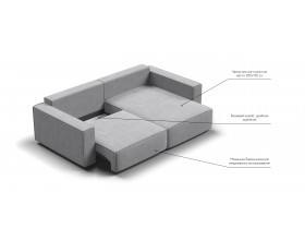 Угловой диван Босс Софт Модуль Велюр Монолит сталь