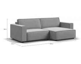 Угловой диван Босс Софт Модуль Велюр Монолит сталь