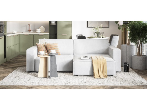 Угловой диван Босс Софт Модуль Велюр Монолит сталь