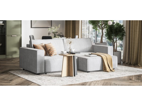 Угловой диван Босс Софт Модуль Велюр Монолит сталь