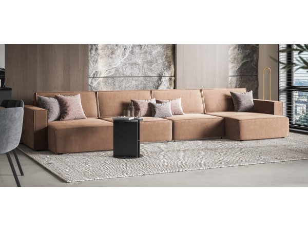 П-образный диван Босс Софт Модуль Велюр Монолит мокко