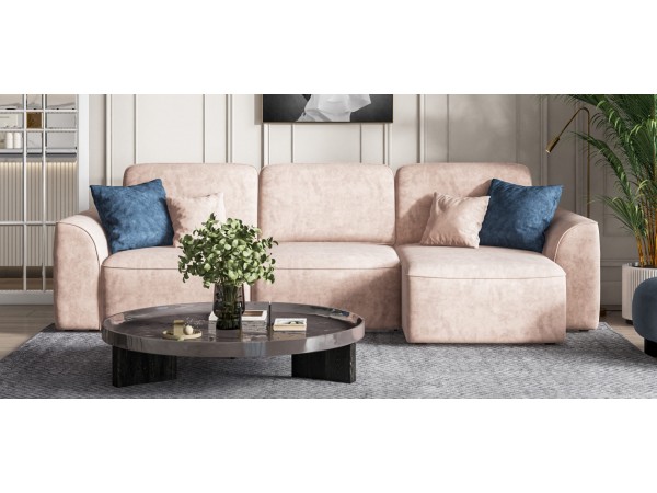 Угловой диван KING SE Велюр Royal пион NEW