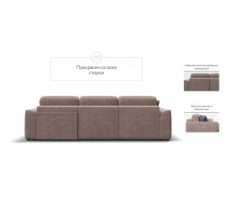 Кинг угловой диван Велюр Роял пион