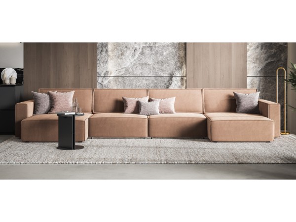 П-образный диван Босс Софт Модуль Велюр Монолит мокко