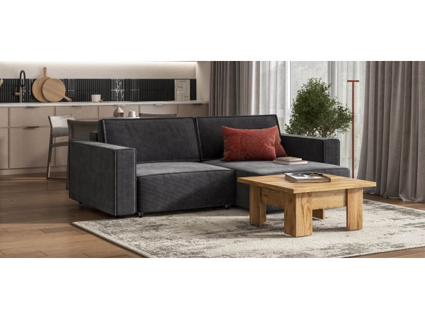 Угловой диван Босс Софт Модуль Вельвет Корд графит