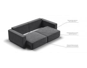 Диван Босс Софт Модуль Вельвет Корд графит