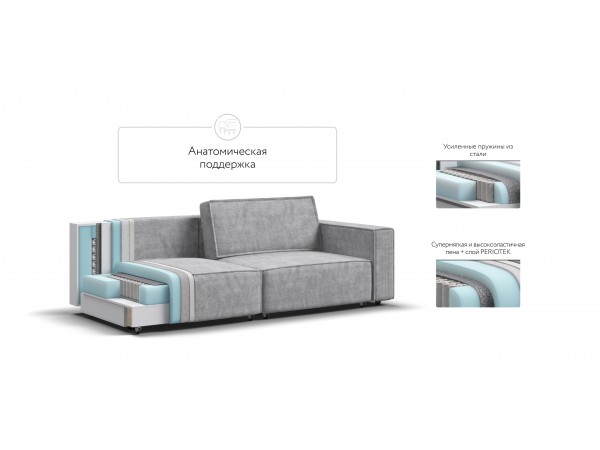 Диван BOSS SOFT MODOOL Вельвет CORD серый