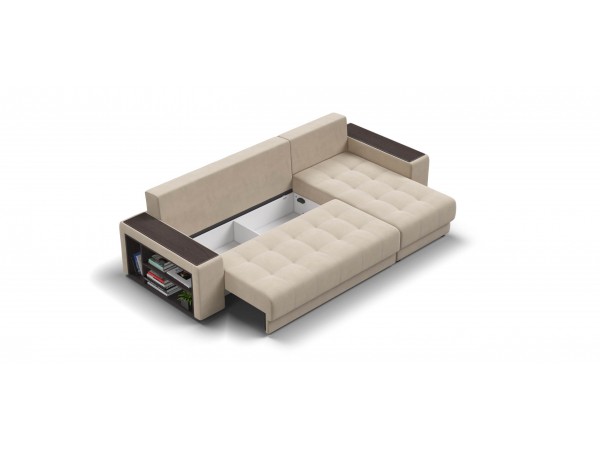 Угловой диван Ванкувер велюр Монолит латте
