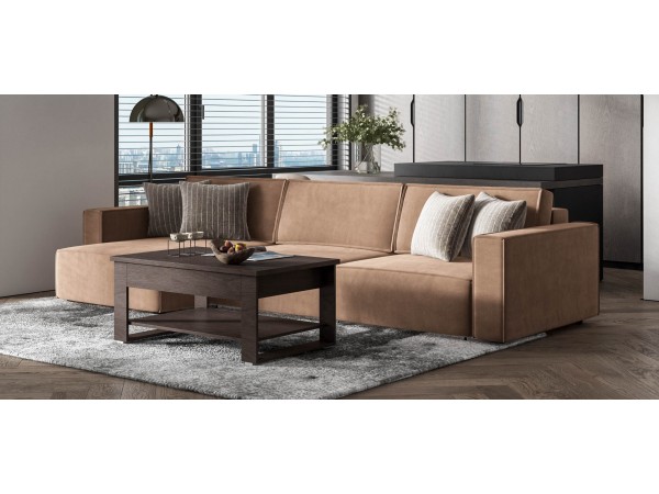 Угловой диван BOSS SOFT MODOOL MAX велюр Monolit мокко