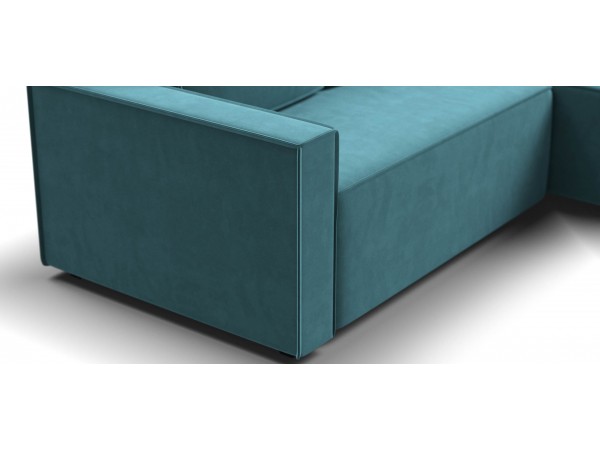 Угловой диван Лофт велюр Монолит зеленый