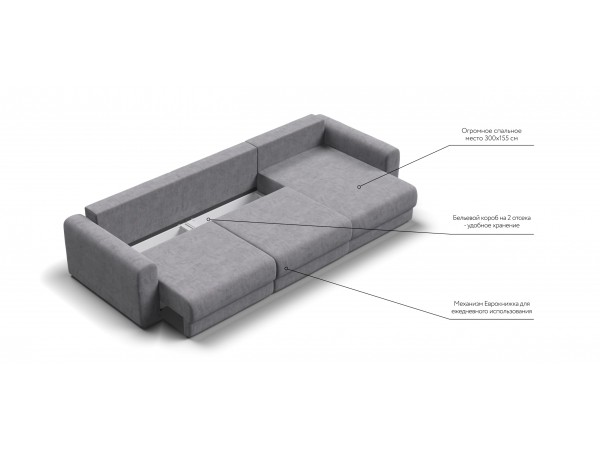 Модульный угловой диван РИЧМОНД MODOOL MAX Велюр Роял агат