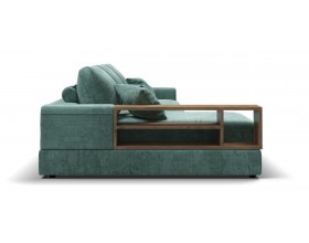 Угловой диван-кровать Босс Модуль XL левый, полка слева, шенилл Глосс минт