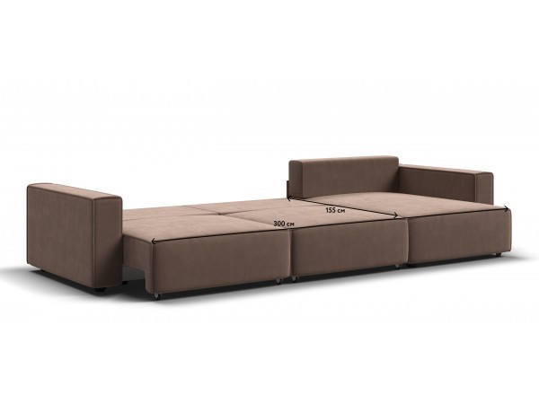 Угловой диван BOSS SOFT MODOOL MAX велюр Monolit мокко