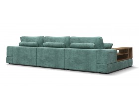 Угловой диван-кровать Босс Модуль XL левый, полка слева, шенилл Глосс минт