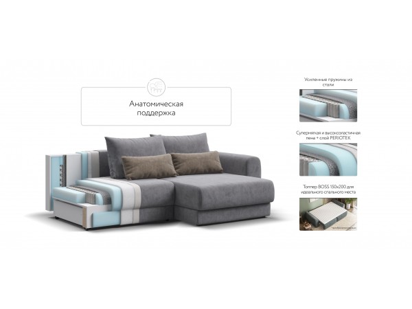 Модульный угловой диван РИЧМОНД MODOOL Велюр Роял агат