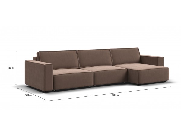 Угловой диван BOSS SOFT MODOOL MAX велюр Monolit мокко