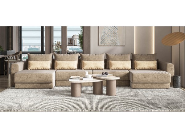 Модульный п-образный диван РИЧМОНД MODOOL Велюр Роял тауп