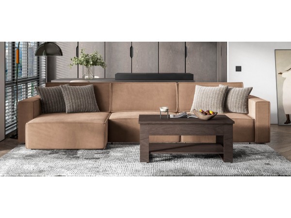 Угловой диван BOSS SOFT MODOOL MAX велюр Monolit мокко