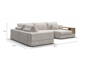 П-образный диван-кровать Босс Модуль левый, полка справа, шенилл Смарт кварц