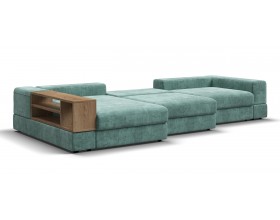 Угловой диван-кровать Босс Модуль XL левый, полка слева, шенилл Глосс минт