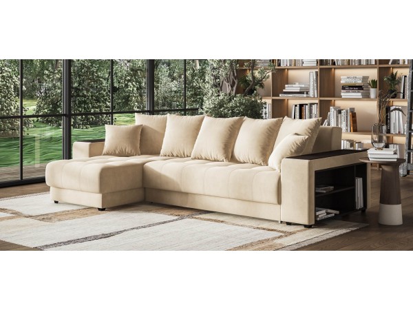Угловой диван Ванкувер велюр Монолит латте
