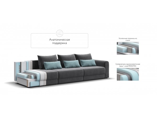 Модульный диван РИЧМОНД MODOOL MAX Велюр Monolit серый