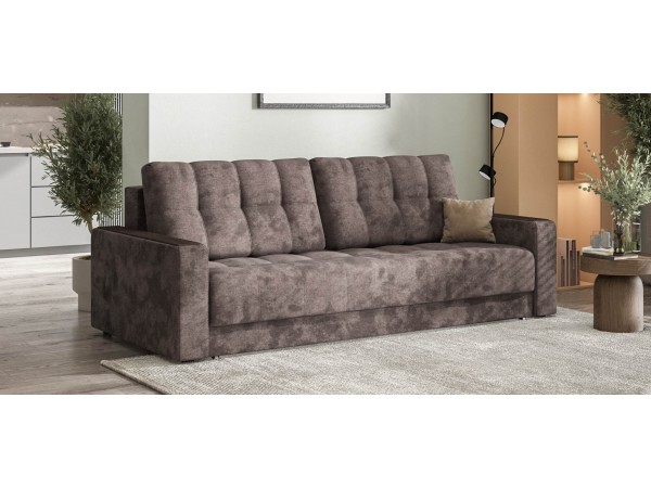 Диван Босс Маркет велюр Алькантара серый