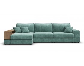 Угловой диван-кровать Босс Модуль XL левый, полка слева, шенилл Глосс минт