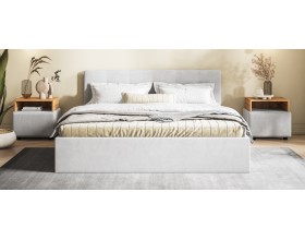 МП Белла Кровать+ПМ 160*200 велюр Монолит сталь