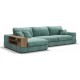Угловой диван-кровать Босс Модуль XL левый, полка слева, шенилл Глосс минт