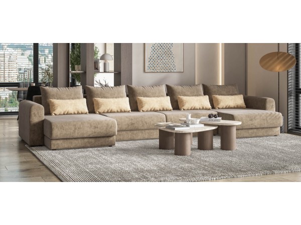 Модульный п-образный диван РИЧМОНД MODOOL Велюр Роял тауп