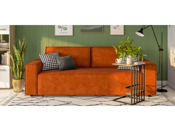 Диван Лофт велюр Алькантара оранж