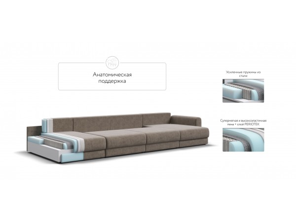 Модульный п-образный диван РИЧМОНД MODOOL Велюр Роял тауп