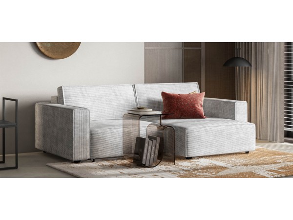 Угловой диван Босс Софт Модуль Вельвет Корд серый