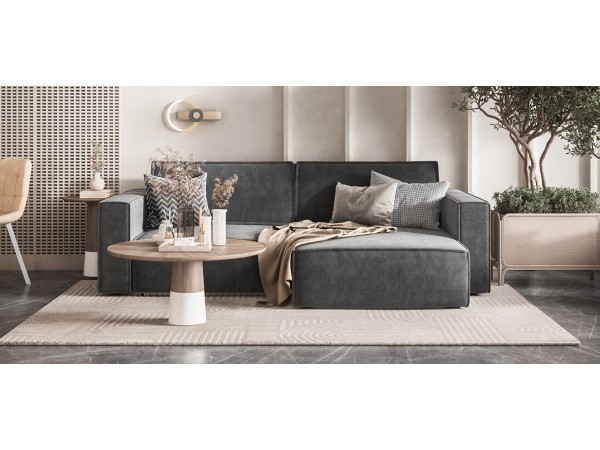 Угловой диван Босс Софт Модуль Велюр Монолит серый