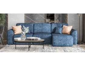 Кинг угловой диван Велюр Роял синий