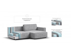 Угловой диван Босс Софт Модуль Вельвет Корд серый