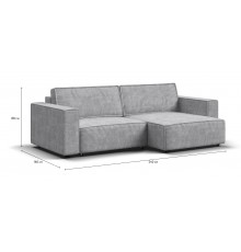 Угловой диван Босс Софт Модуль Вельвет Корд серый