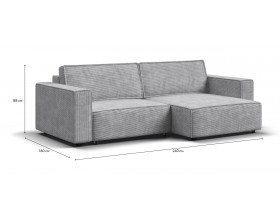 Угловой диван Босс Софт Модуль Вельвет Корд серый