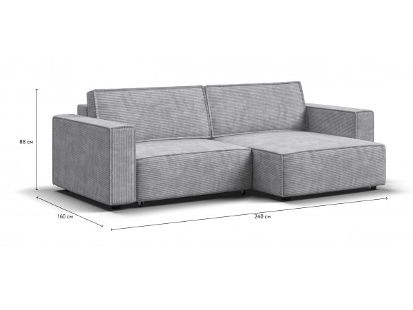 Угловой диван Босс Софт Модуль Вельвет Корд серый